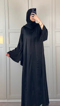Abaya Noire Satinée Femme Élégance Minimaliste & Raffinée
