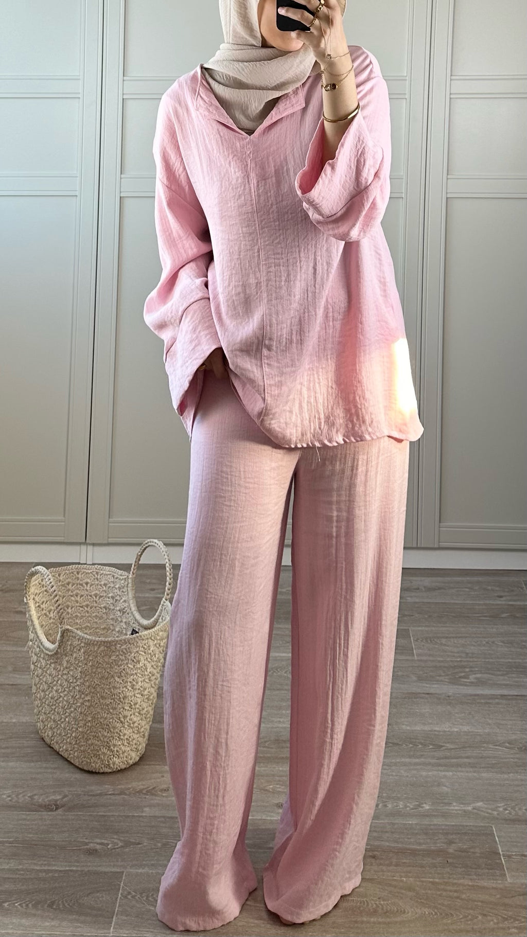 Ensemble Modest Wear rose Fluide Tenue Chic et Élégante Femme