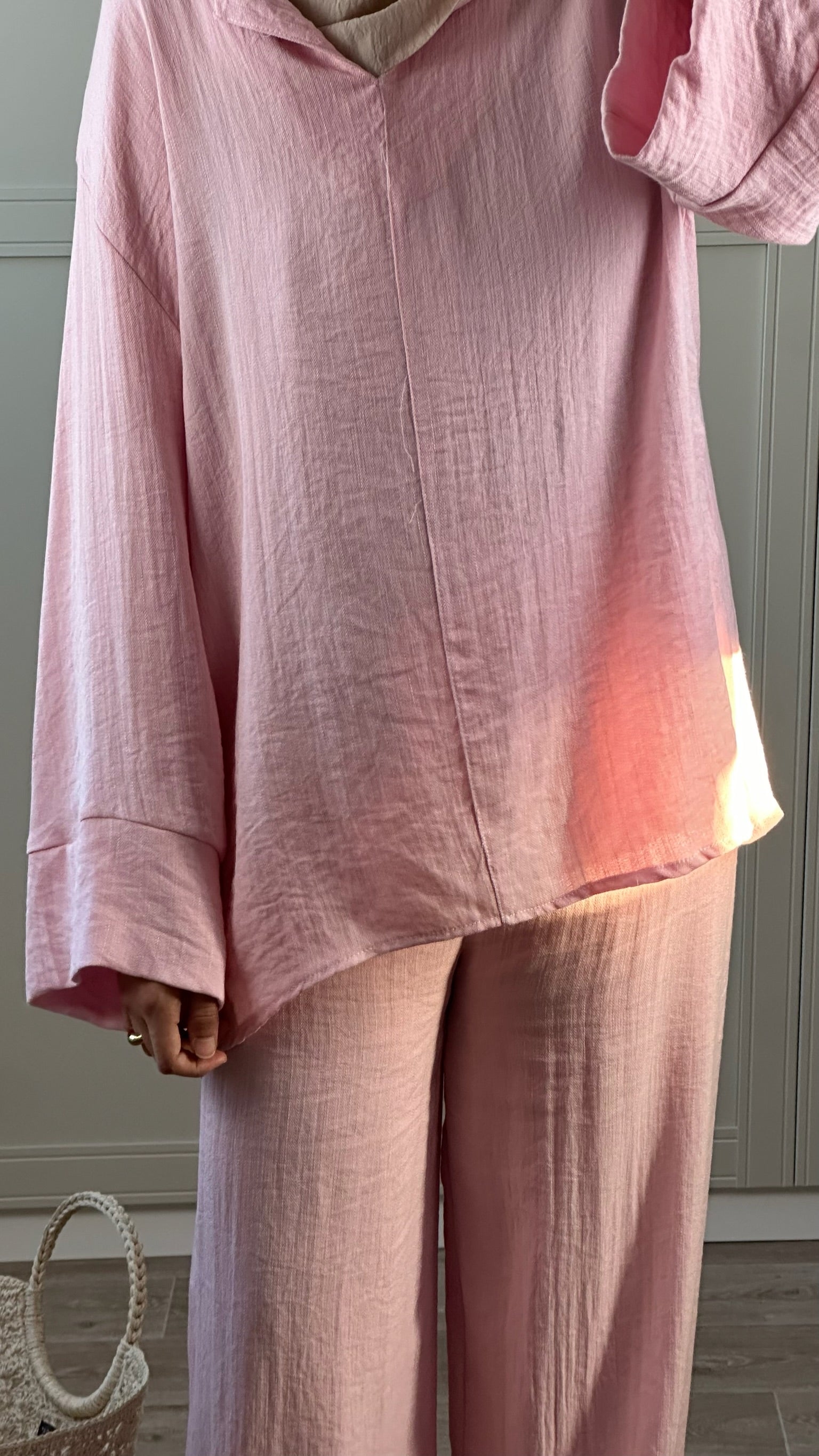 Ensemble Modest Wear rose Fluide Tenue Chic et Élégante Femme