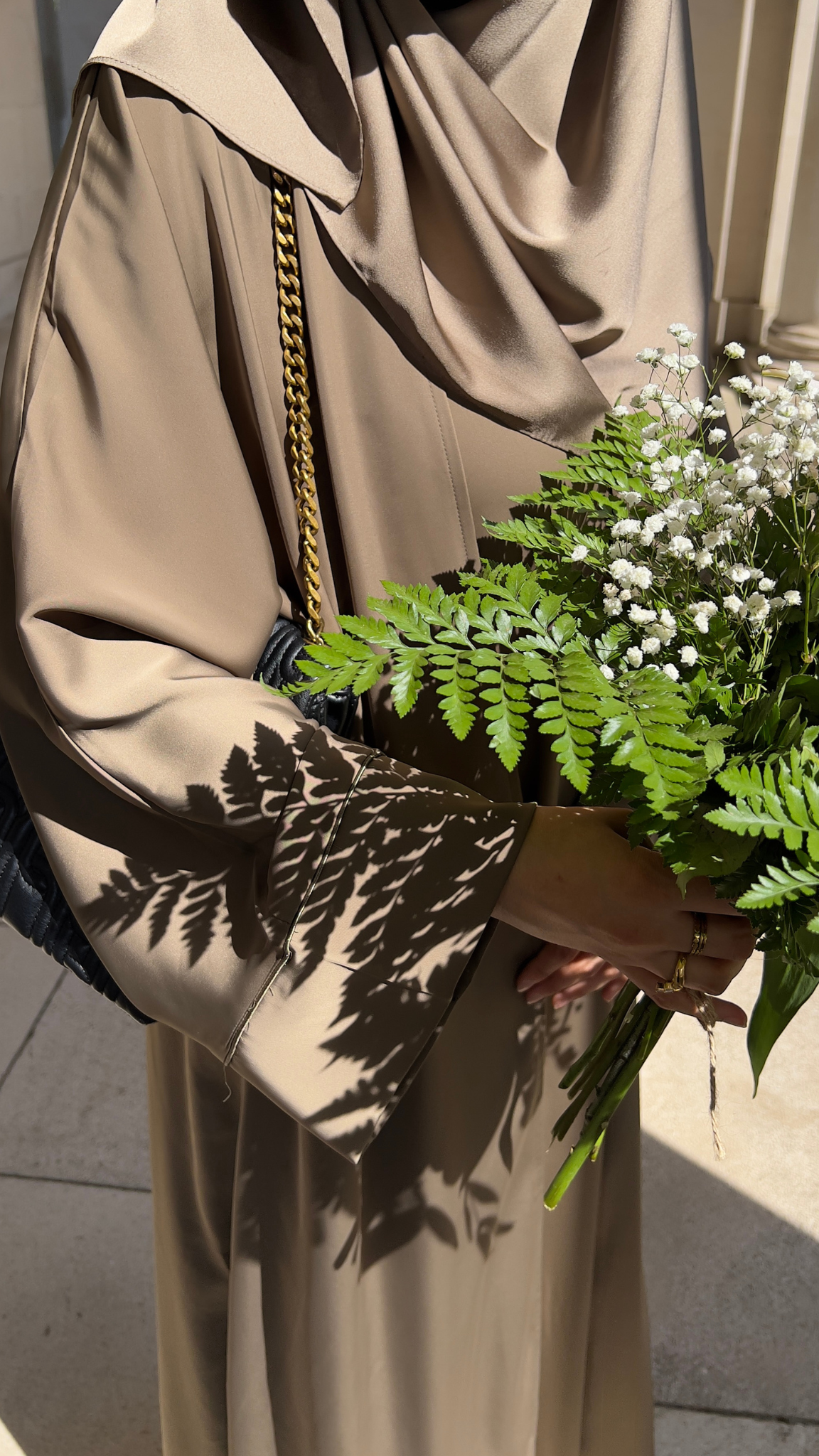 Tenue Kimono Satin Kaki + Sous-Robe – Ensemble Modeste Chic & Élégant